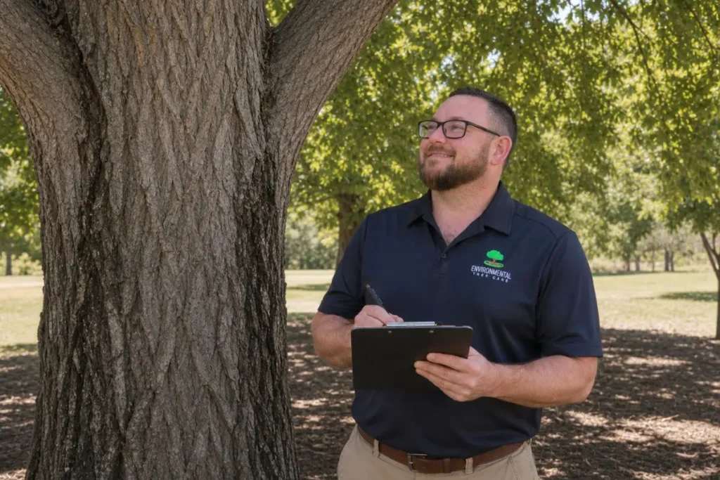 Brodie Bittner, Master Arborist at Environmental Tree Care, providing Arborist Consultation